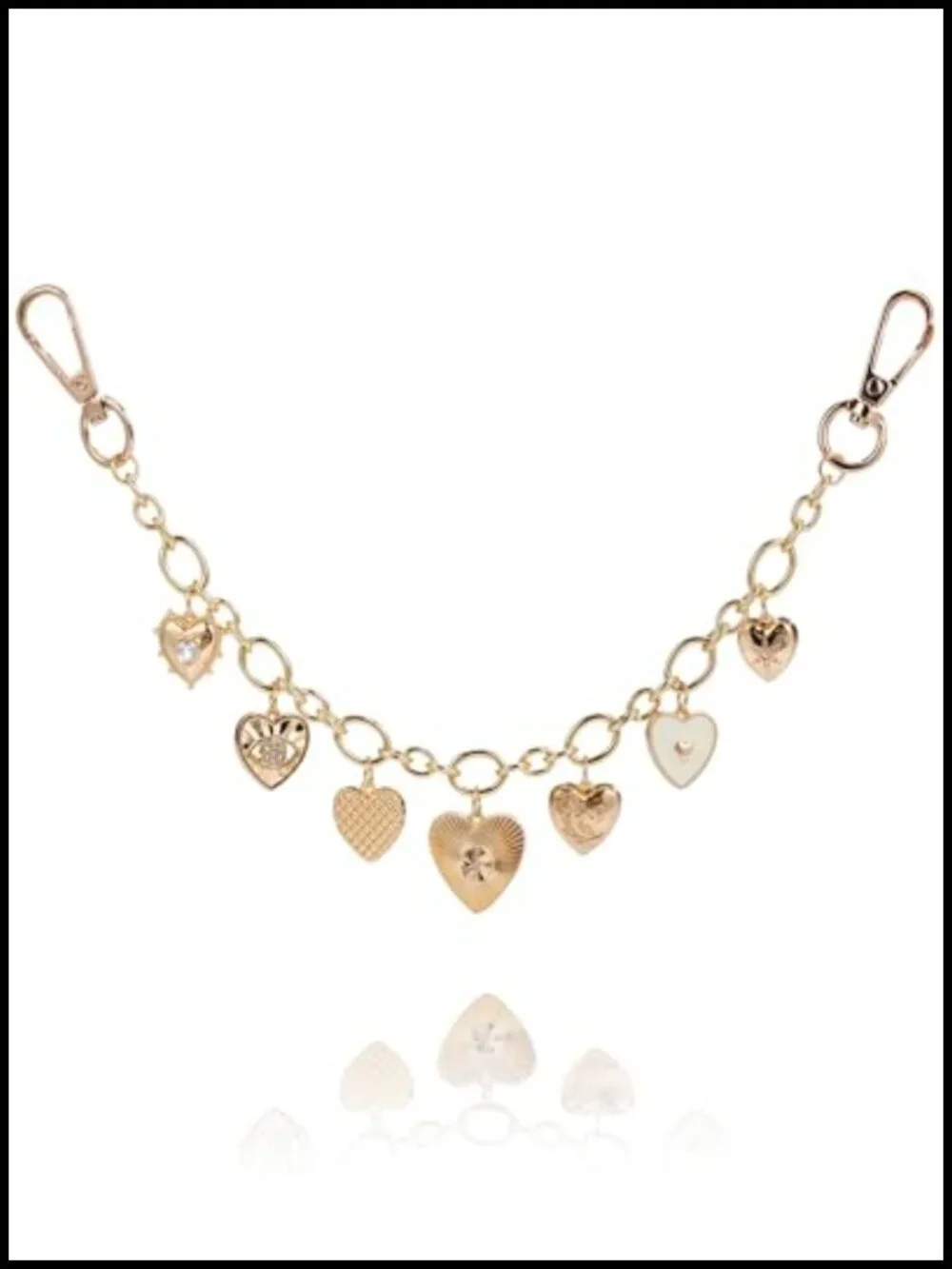 Decorative Plated Metal Bag Charm Chain Extender with Cute Pendants